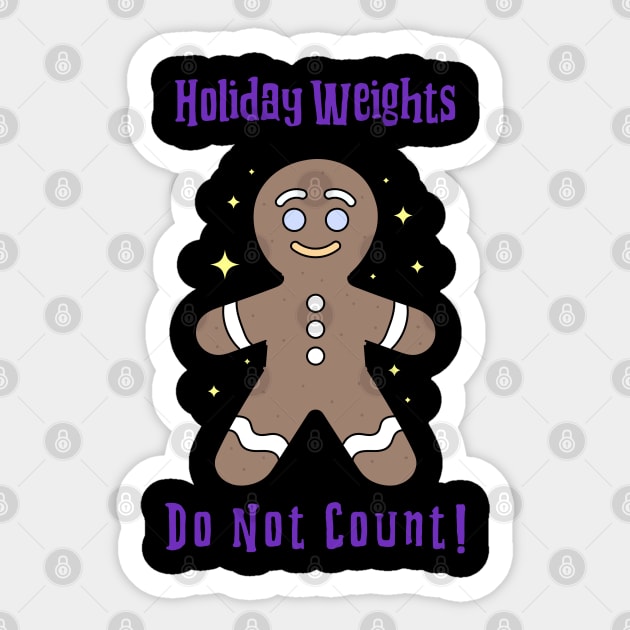 Holiday Weights Do Not Count - Gingerbread Man Sticker by Eclectic Assortment